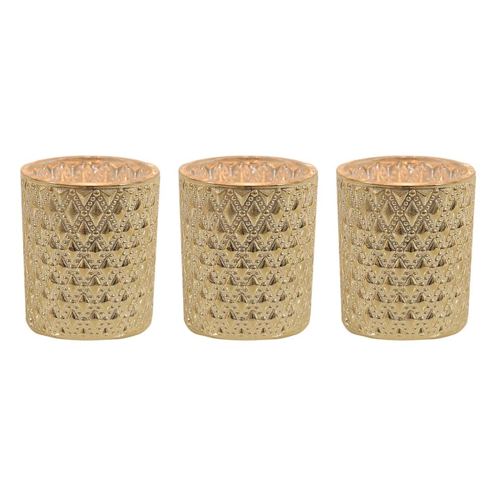 Aroma Champagne Lustre 3 Tealight & Votive Holder Set Extra Image 1